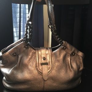 Kenneth Cole gunmetal leather satchel